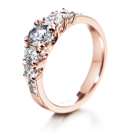 Tulppaani 5 runkokivillä vihkisormus punakulta