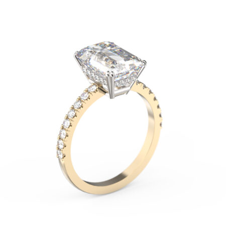 3ct smaragdi-hiottu timanttisormus