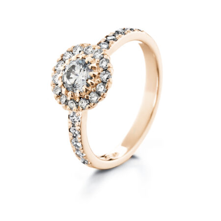 Lumivuokko pyöreä runkokivillä vihkisormus keltakulta