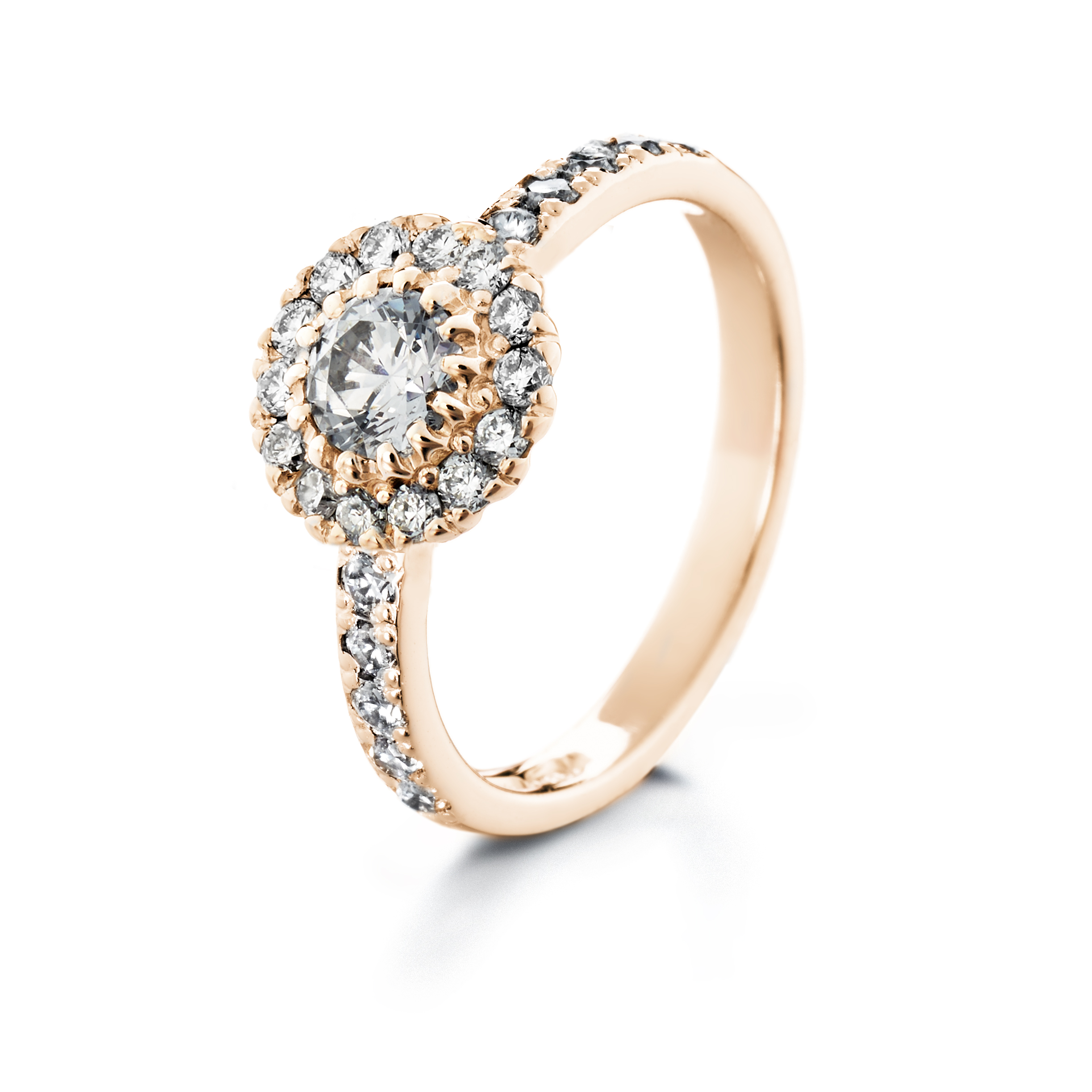 Lumivuokko pyöreä runkokivillä vihkisormus keltakulta