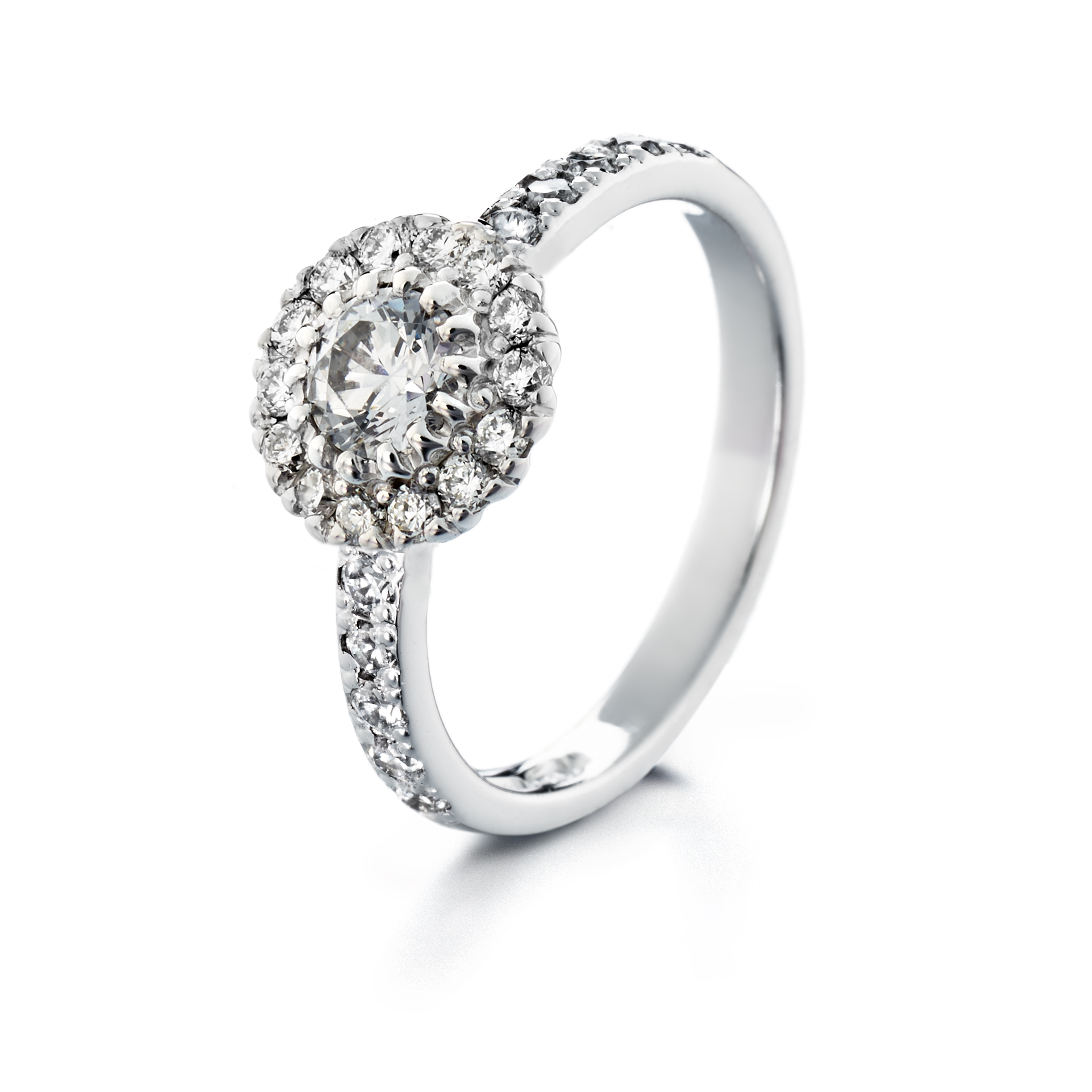 Lumivuokko pyöreä runkokivillä vihkisormus valkokulta