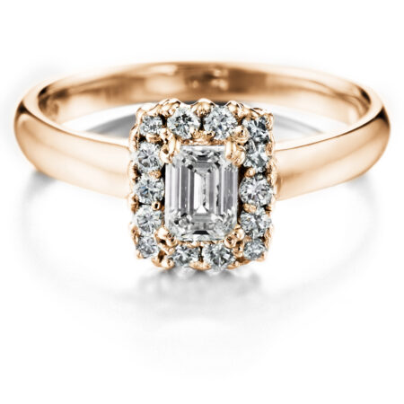 Lumivuokko smaragdi vihkisormus keltakulta