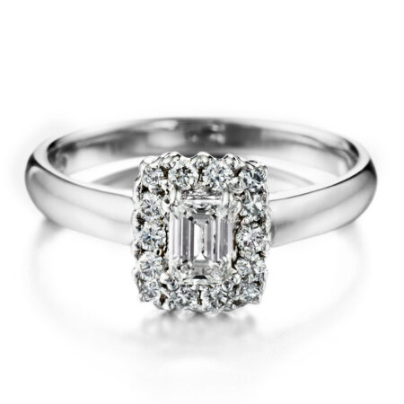 Lumivuokko smaragdi vihkisormus valkokulta