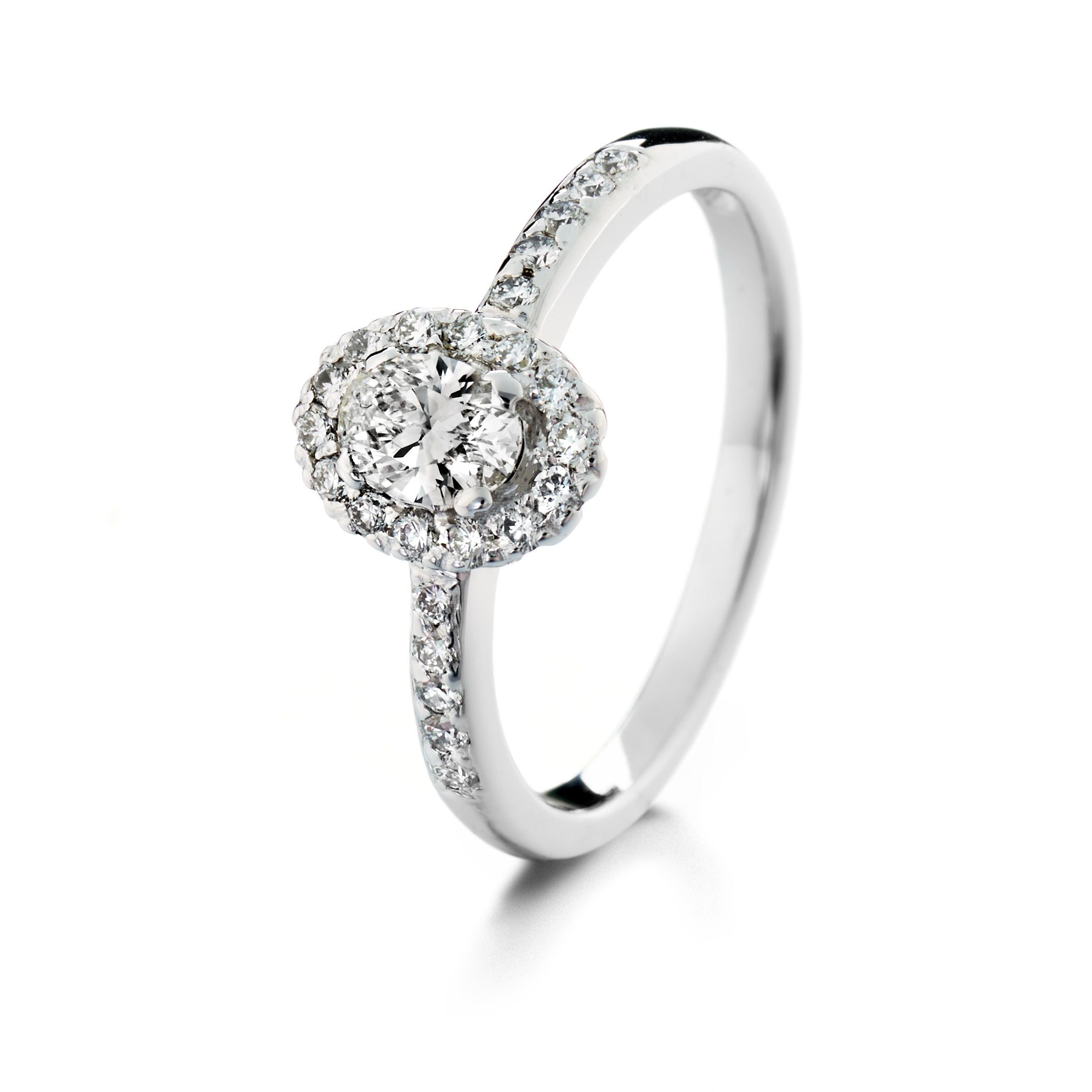 Lumivuokko ovaali runkokivillä vihkisormus valkokulta