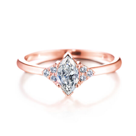 Isla markiisi 6 sivukivellä vihkisormus punakulta