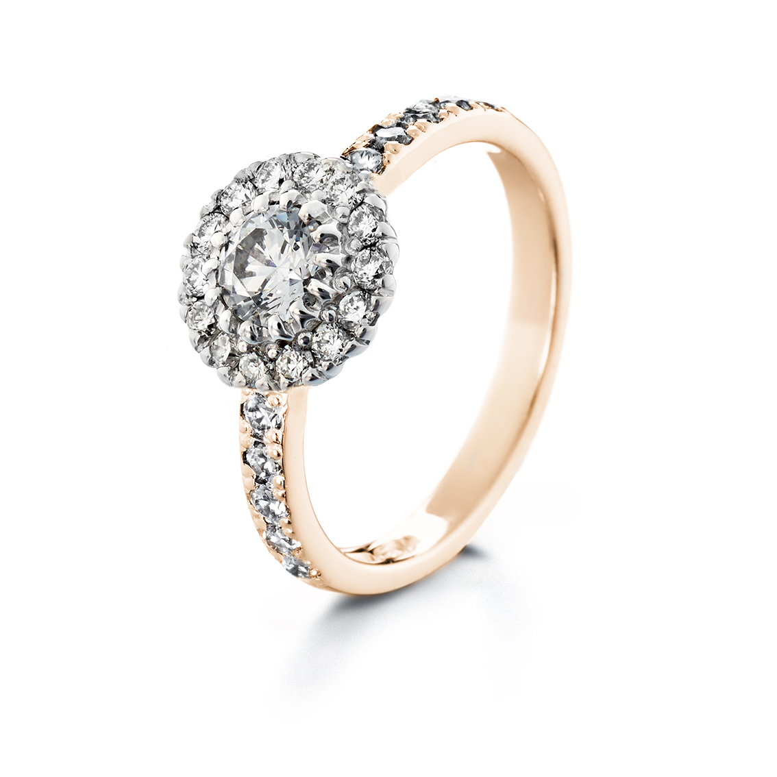 Lumivuokko pyöreä runkokivillä vihkisormus keltakulta valkokulta