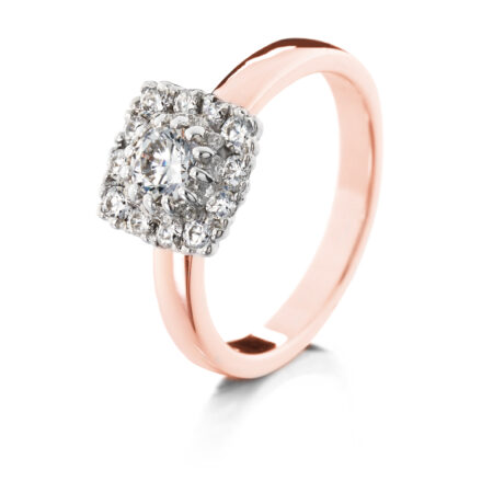 Lumivuokko neliö vihkisormus punakulta valkokulta