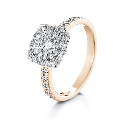 Lumivuokko neliö runkokivillä vihkisormus keltakulta valkokulta