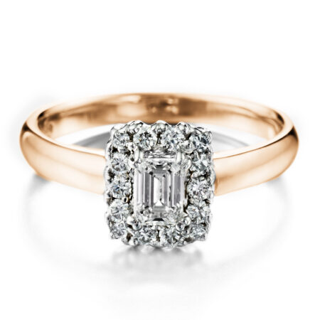 Lumivuokko smaragdi vihkisormus keltakulta valkokulta