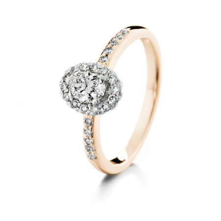 Lumivuokko ovaali runkokivillä vihkisormus keltakulta valkokulta