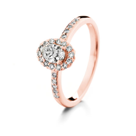 Lumivuokko ovaali runkokivillä vihkisormus punakulta