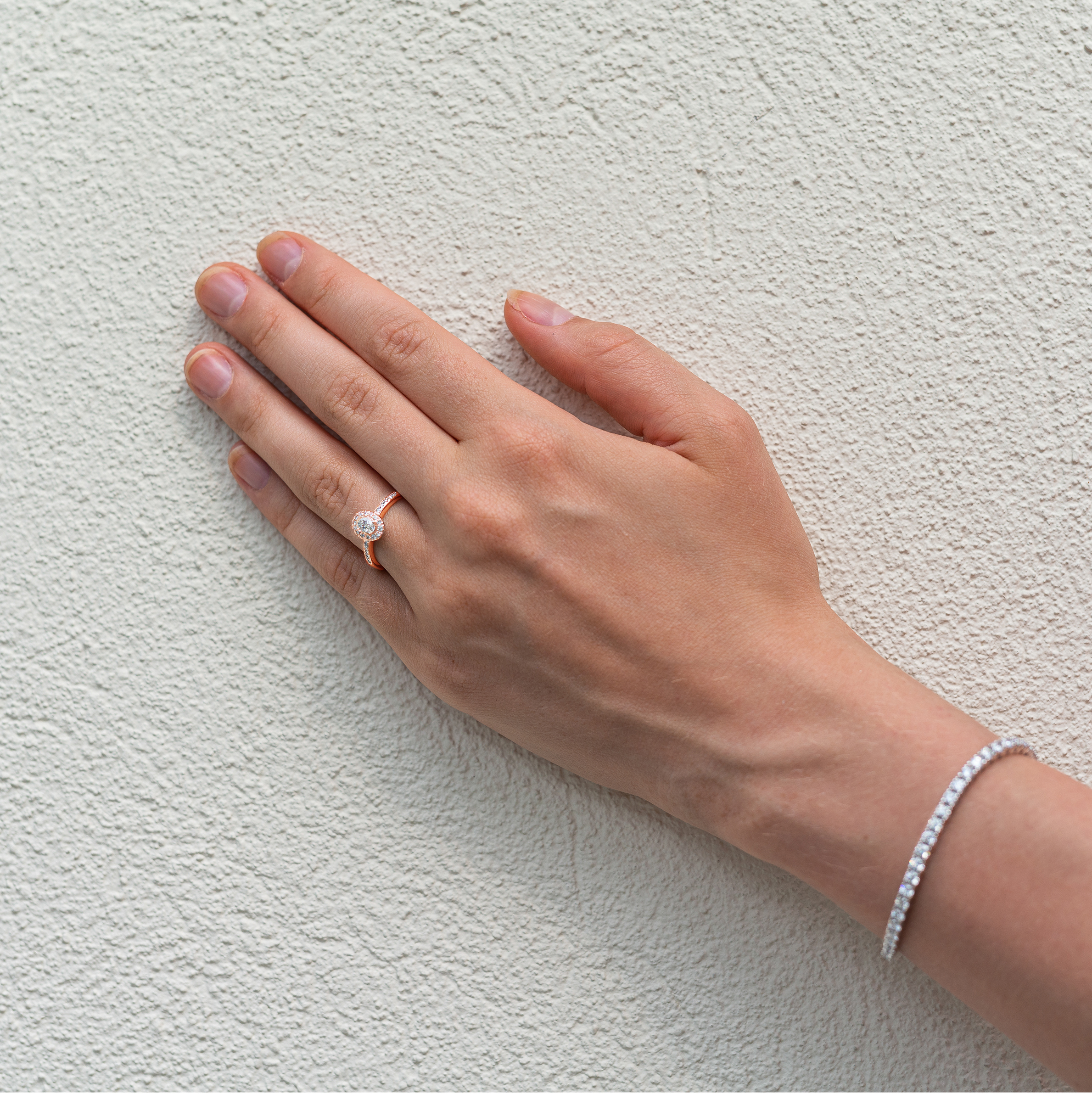 Lumivuokko ovaali runkokivillä vihkisormus punakulta - Image 2