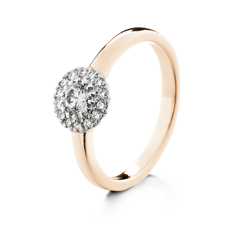 Lumivuokko pyöreä vihkisormus keltakulta valkokulta