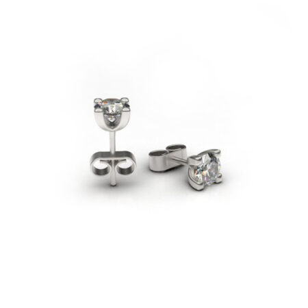 Tulppaani korvakoru valkokulta Yht. 0,48ct