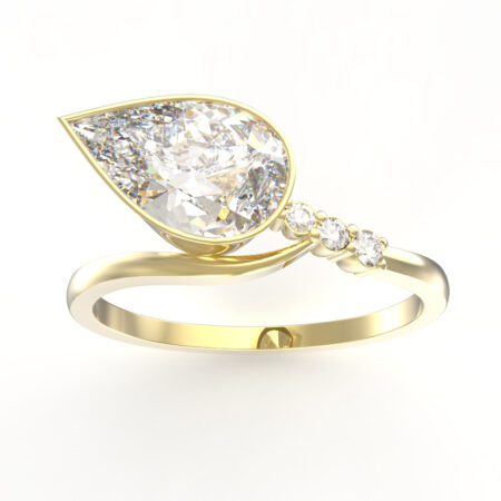 Uniikkisormus pisara-hiotulla timantilla