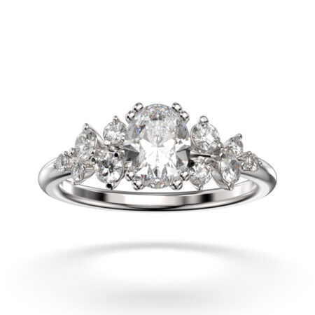 Ruusu vihkisormus valkokulta