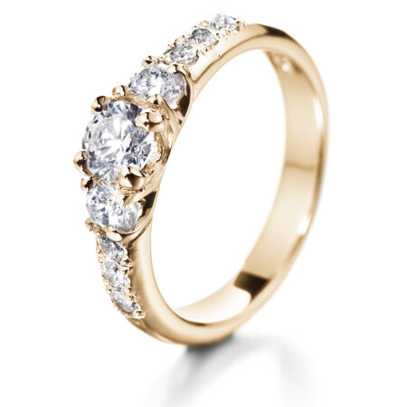 Tulppaani 3 runkokivillä vihkisormus keltakulta