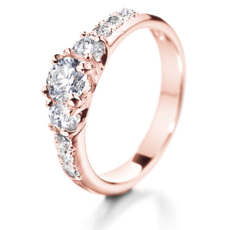 Tulppaani 3 runkokivillä vihkisormus punakulta