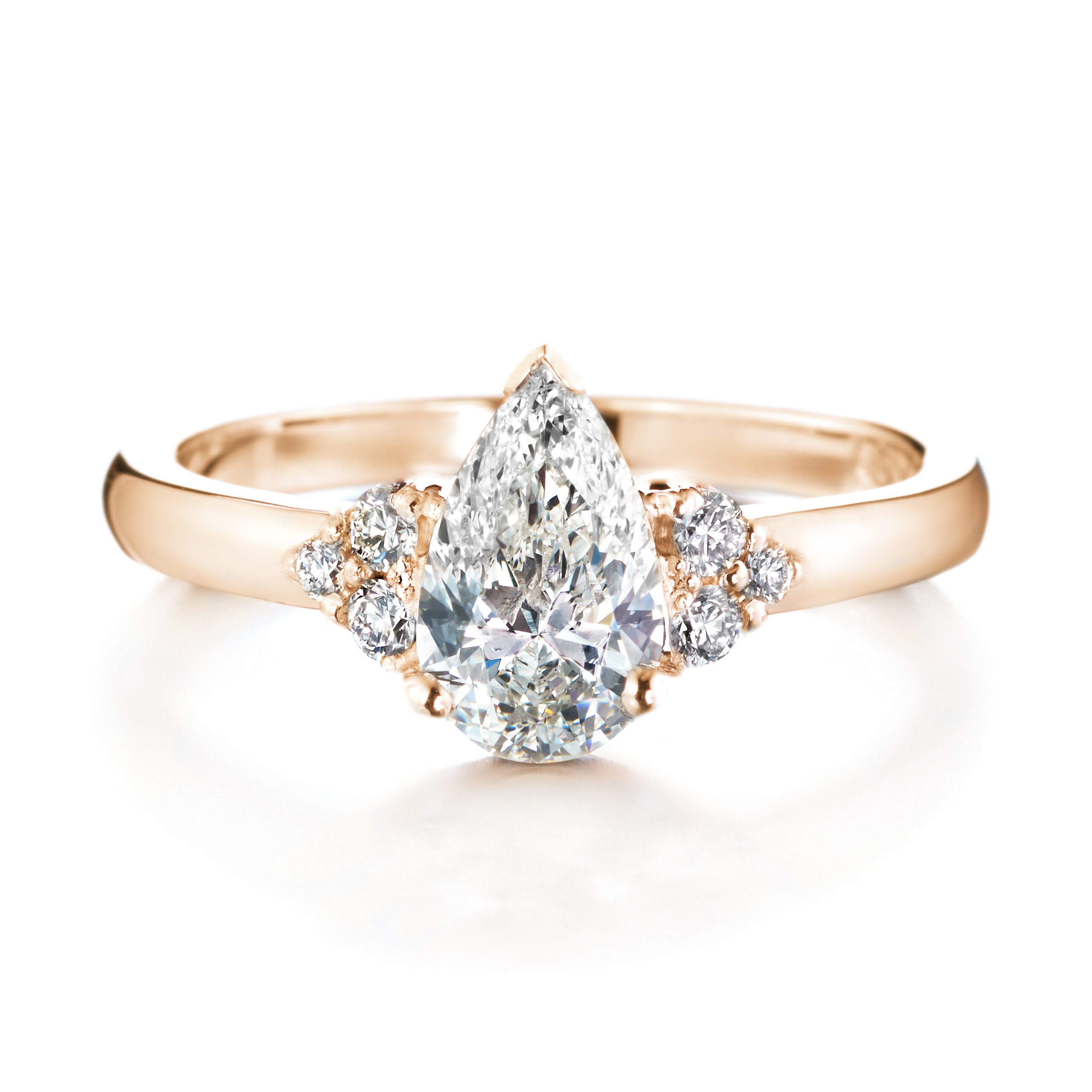 Isla pisara 6 sivukivellä vihkisormus keltakulta