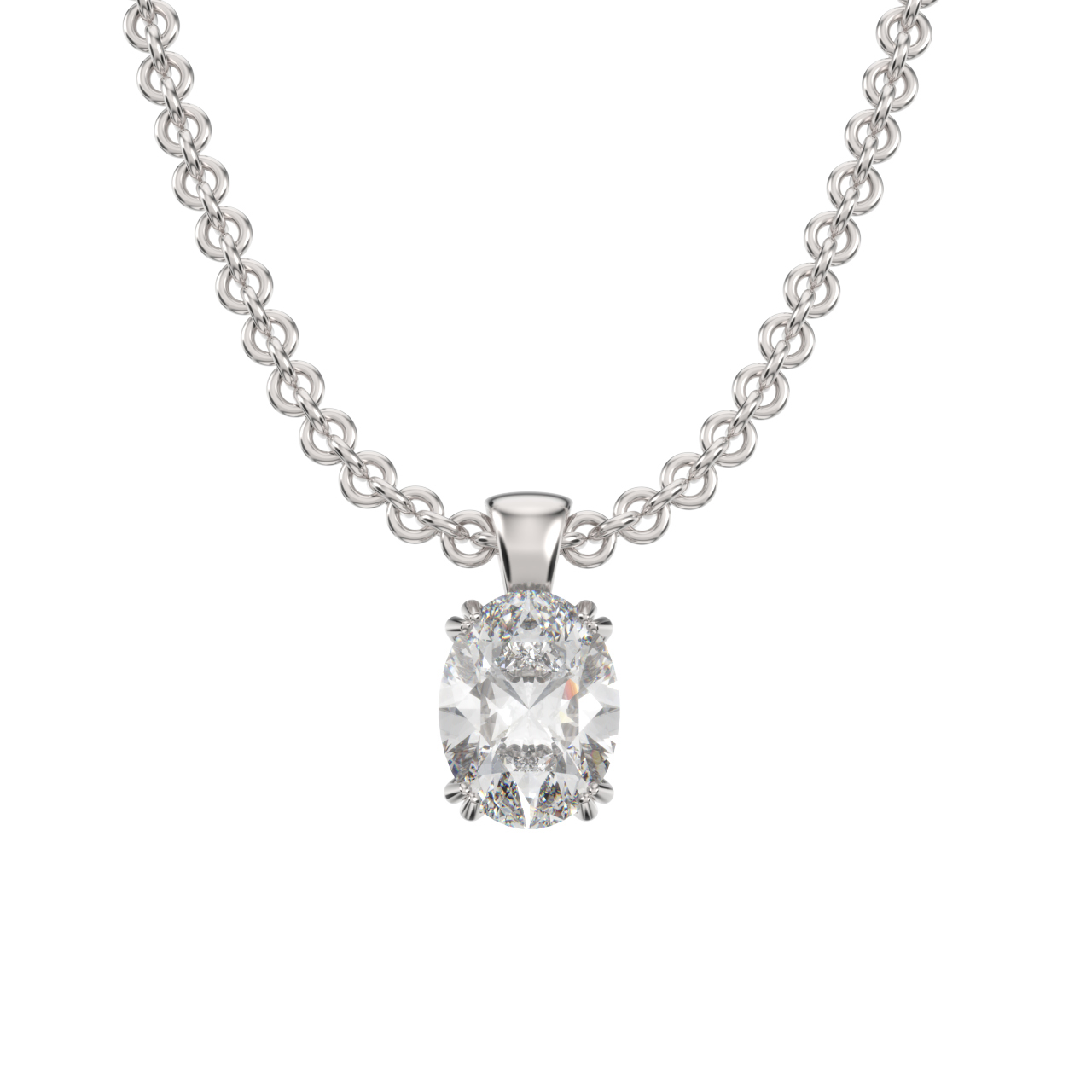 Ovaali riipus valkokulta