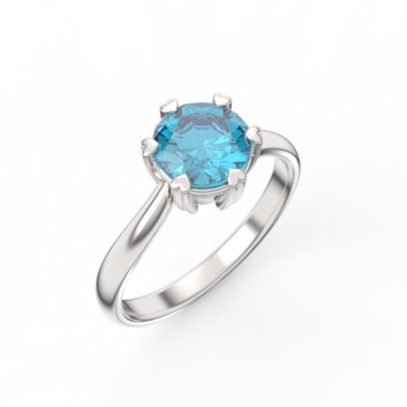 Yksikivinen sormus sydämen muotoisilla krappanoilla