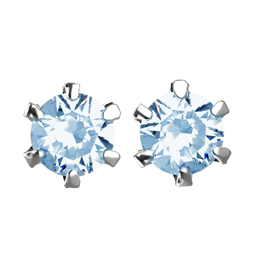 Classic korvakoru valkokulta sinisillä Montana-safiireilla - Image 2