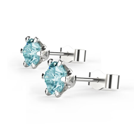 Classic korvakoru valkokulta turkooseilla Montana-safiireilla