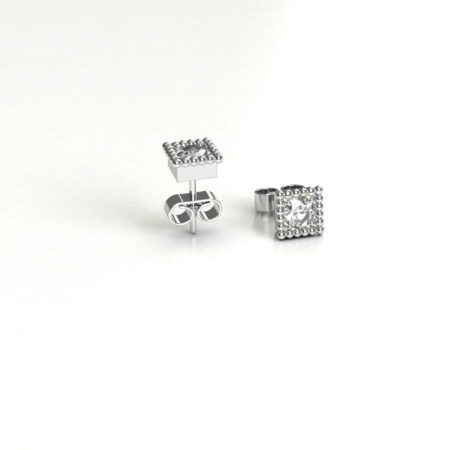 Krysantti korvakoru valkokulta Yht. 0,06ct