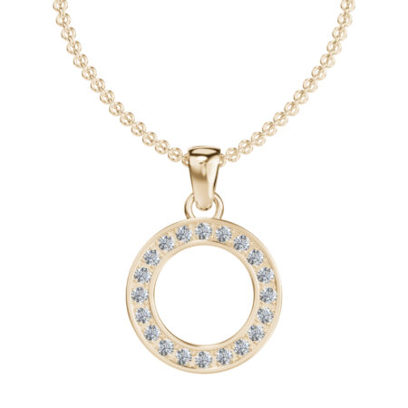 Halo-riipus keltakulta Yht. 0,38 ct