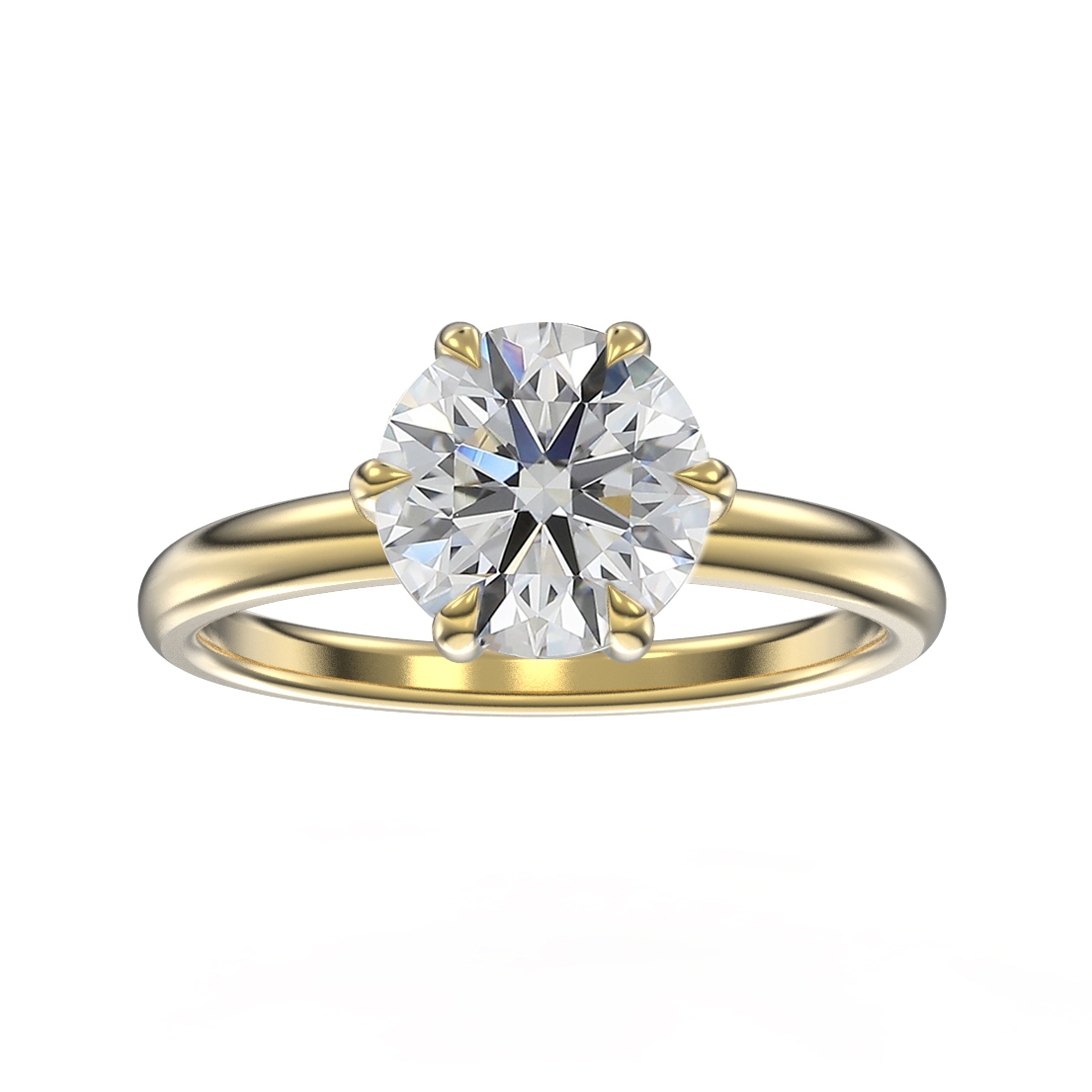 Paju briljantti vihkisormus keltakulta - Image 3