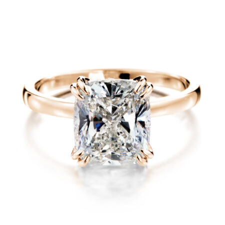 Classic cushion vihkisormus keltakulta