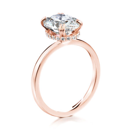 Elli ovaali hidden halo vihkisormus punakulta