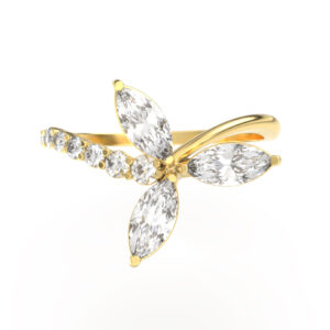 Siro uniikkisormus kukkaistyylillä