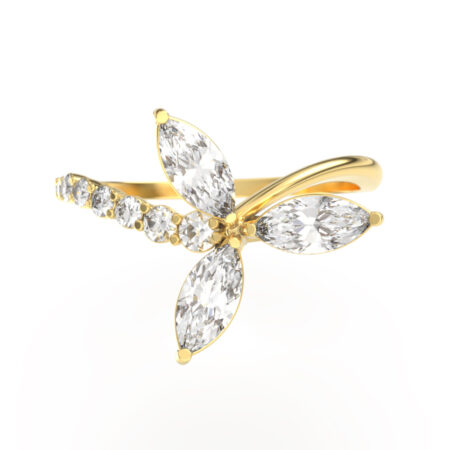 Siro uniikkisormus kukkaistyylillä