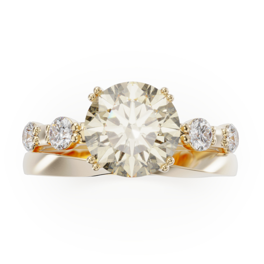 Adalmiina-malliston sormus shampanja-timantilla