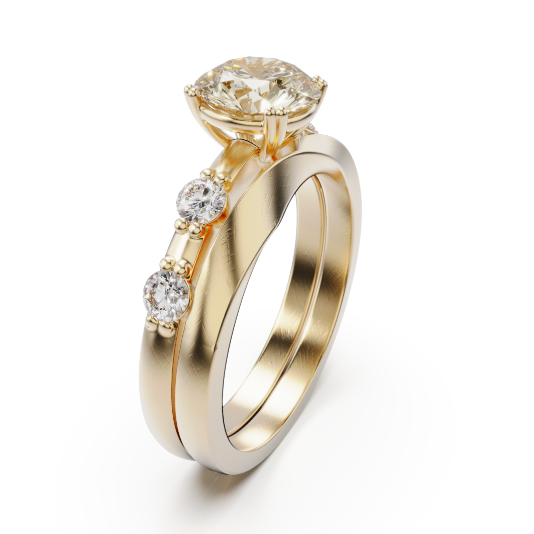 Adalmiina-malliston sormus shampanja-timantilla - Image 2