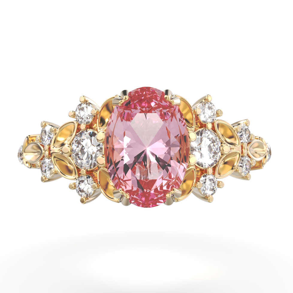 Uniikkisormus kukkaistyylillä