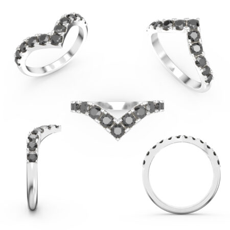 Halaaja-sormus mustilla timanteilla